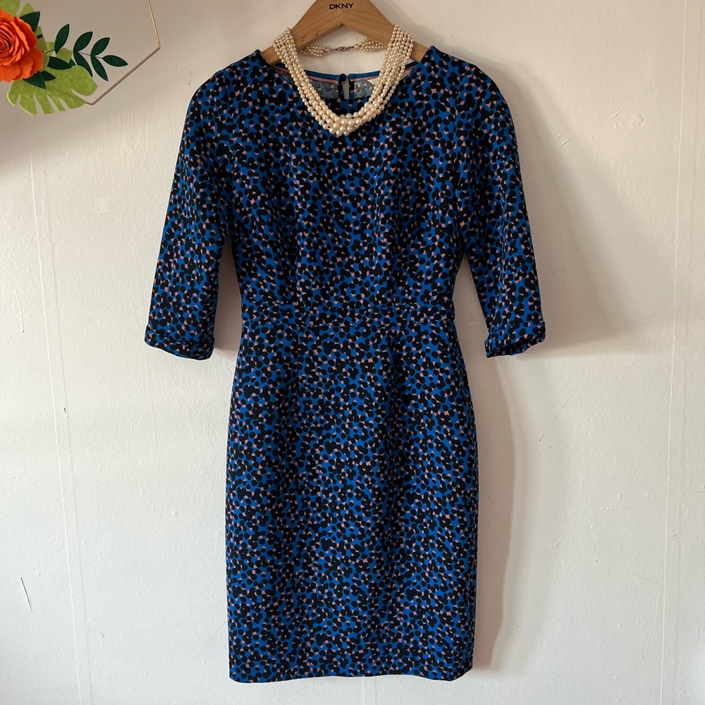 🎈Host Pick🎈EUC Boden tea dress 2P retro print waistband knee length 1/2 sleeve